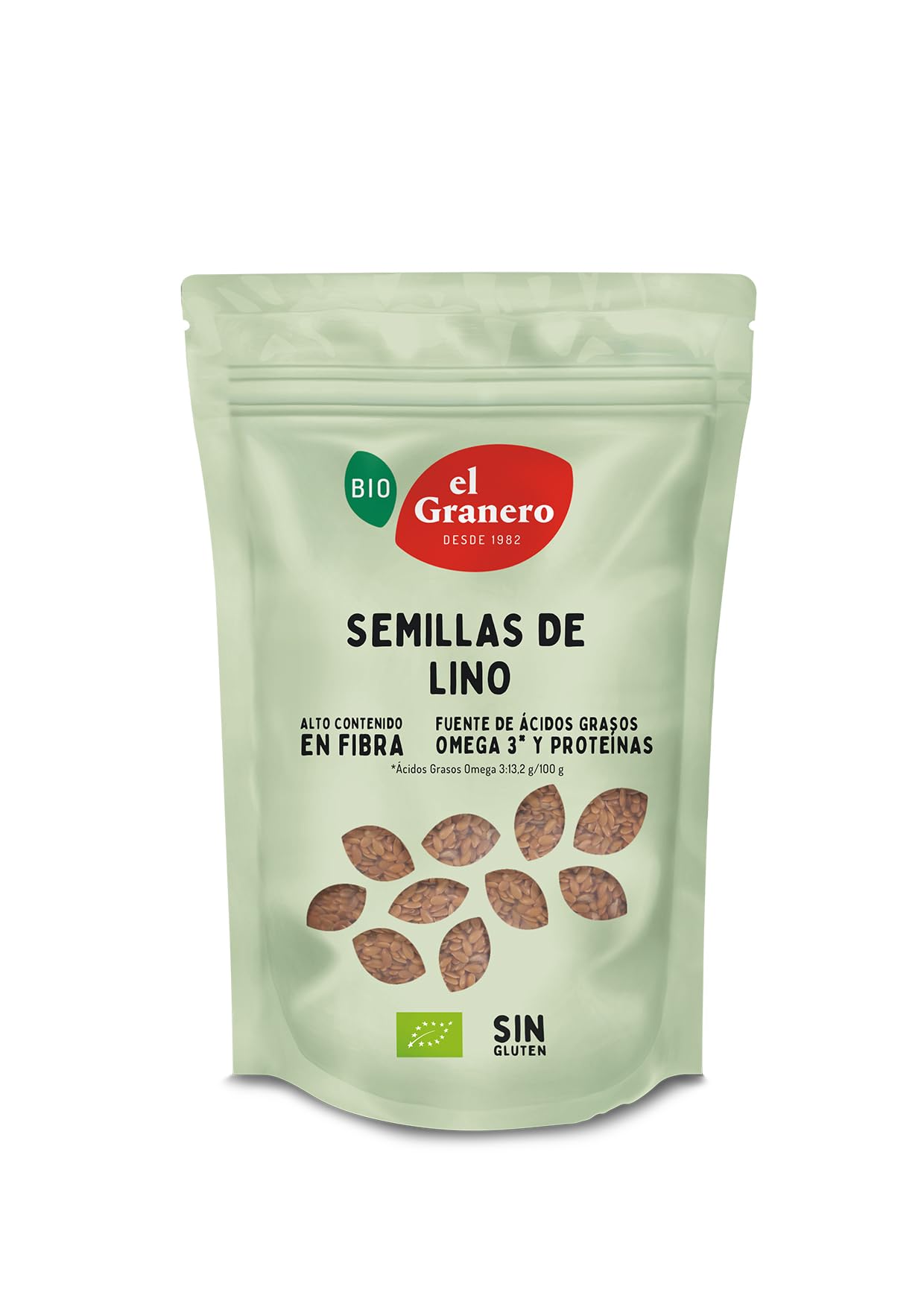 El Granero Integral - Semillas de Lino BIO - 500 Gr - Fuente de Proteínas y Ácidos Grasos Omega-3 - Ricas en Fibra y Antioxidantes - Regulan el Azúcar en la Sangre - Aptas para Veganos