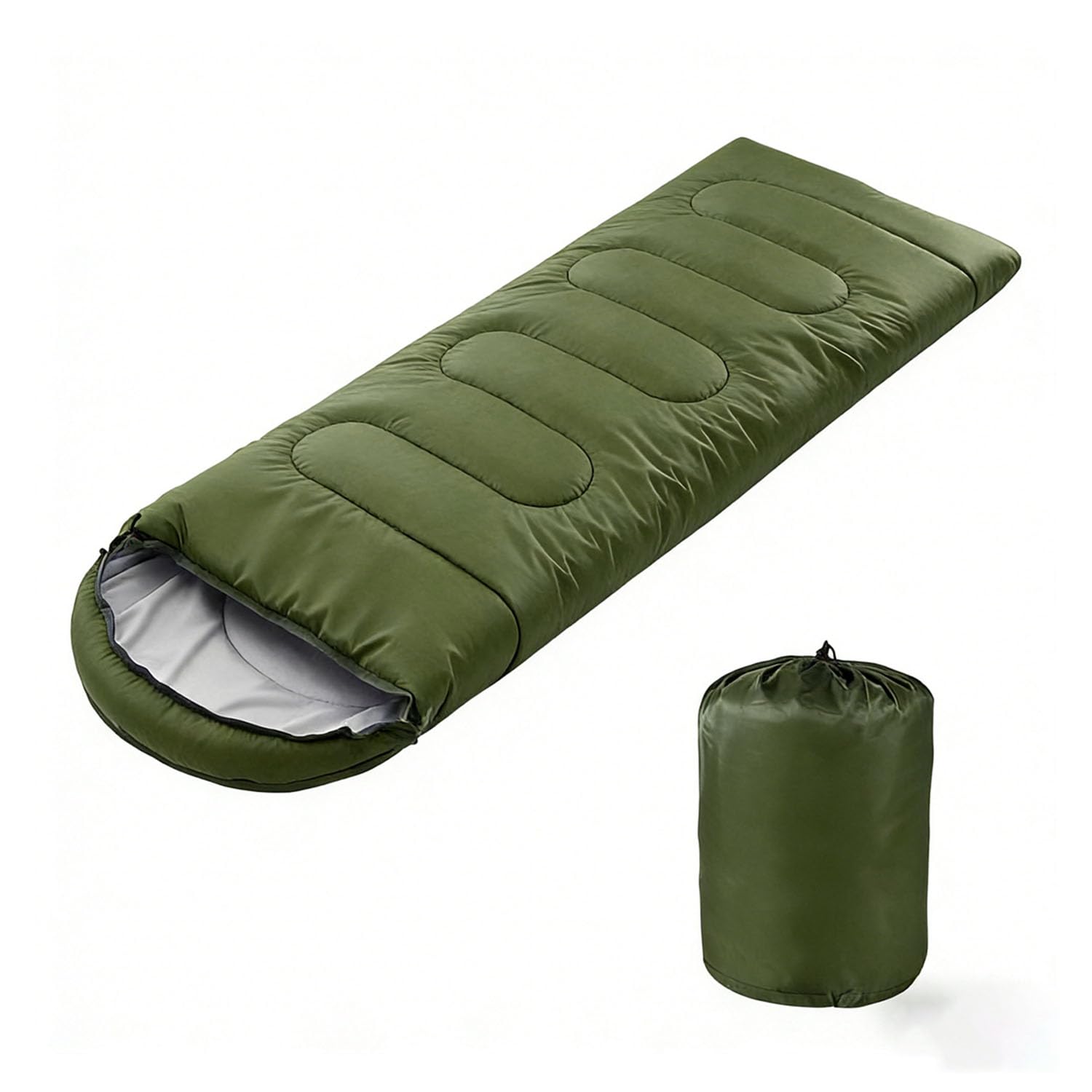 Sleeping Bag for Camping, for 3-4Seasons, Comfortable Adult Blanket, Small Packed Size, Ultralight Carry Bag, Soft, Thick and Warm, for Outdoor Camping, Travel, Hiking. (Green Warm Weather 0-15°C)