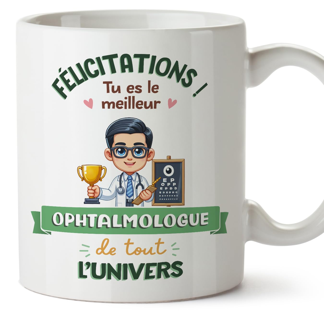 MUGFFINS Ophthalmologist Man Mug - in French - Meilleur Univers Trophée - Funny Gift for Colleagues - Ceramic 11oz Mug — image 1