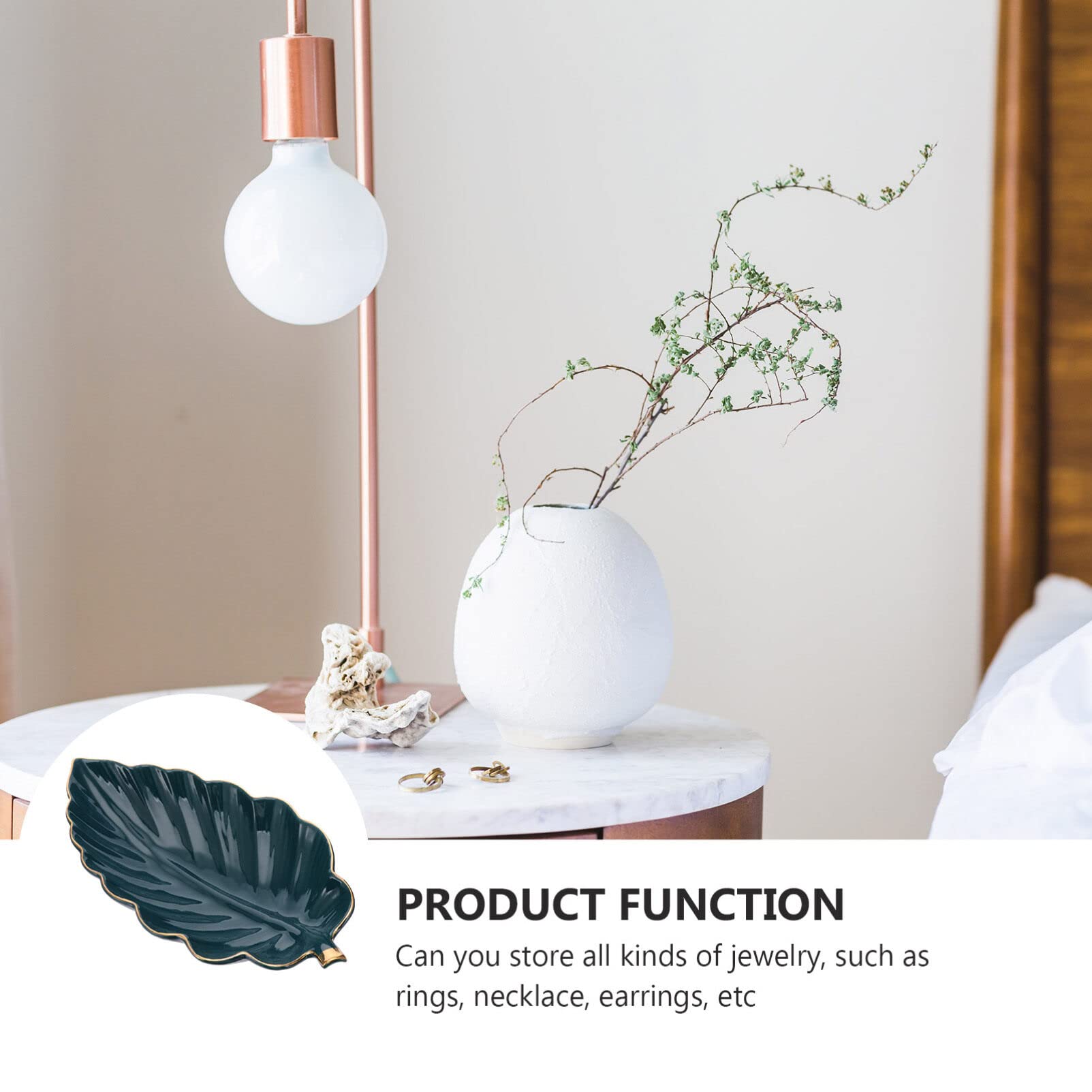 Keramik Schmuckschale Kleeblatt Form - Grün Für Ringe & Schmuck Aufbewahrung