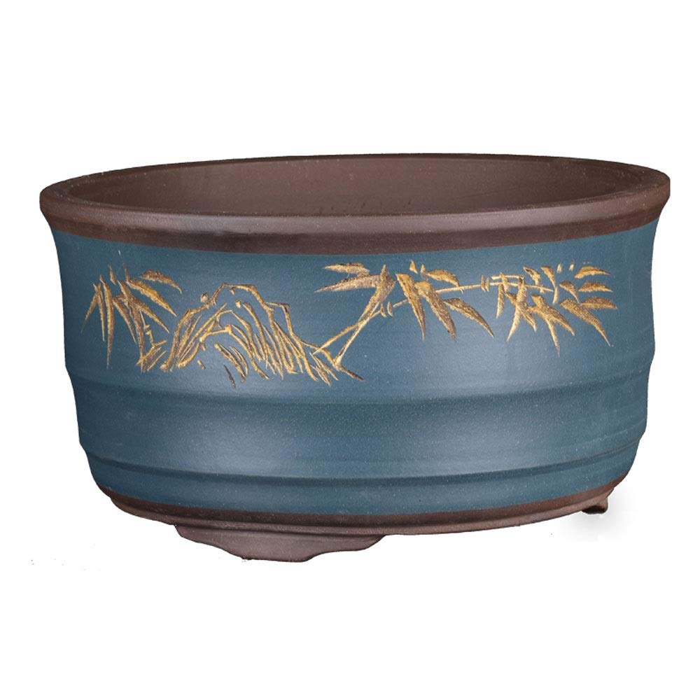 Pot de fleur en sable violet rétro rond YRYRYW pour orchidée - 7
