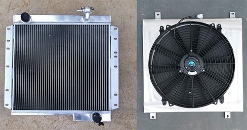 Radiador de aluminio, cubierta y ventilador para Toyota Land Cruiser FJ40 / FJ45 1970-1980
