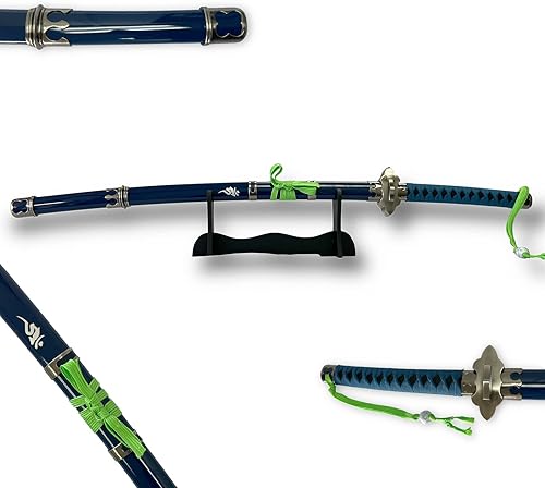 Miniatura 6 de Katana japonesa de 41 pulgadas, réplica de anime de espada exorcista, espada zoro, hoja falsa de acero al carbono, Katana ninja, el mejor regalo