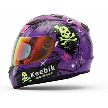 Motorcycle Skull Helmets for Adult Men Women, Full Face Lightweight Street Bike Racing DOT Graffiti Helmet with Extra Clear Visor