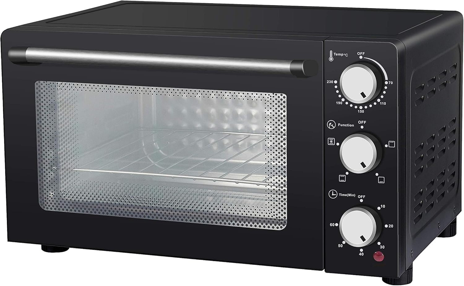 Melchioni Family | Horno Eléctrico Ventilado ENJOY 24, Capacidad 24 litros, 1200W, Multicocción con Temporizador 60 Minutos, Termostato regulable hasta 230° C