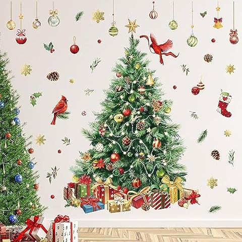 Decalmile Large Christmas Tree Wall Decals Cover