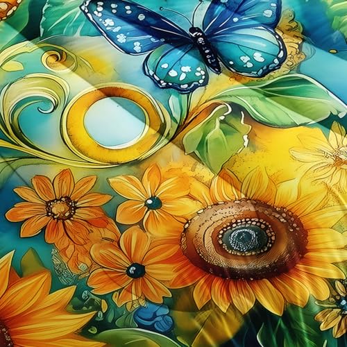 Image of AILONEN Sunflower Floral Twin Size Comforter Set,Butterfly Bedding Sets for Girls,Women Bedroom Decor,Soft Microfiber 3-Piece,1 Quilt + 2 Pillowcase