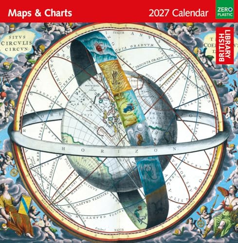 Calendario de pared 2027 Maps & Charts con vista mensual para organizacion del hogar