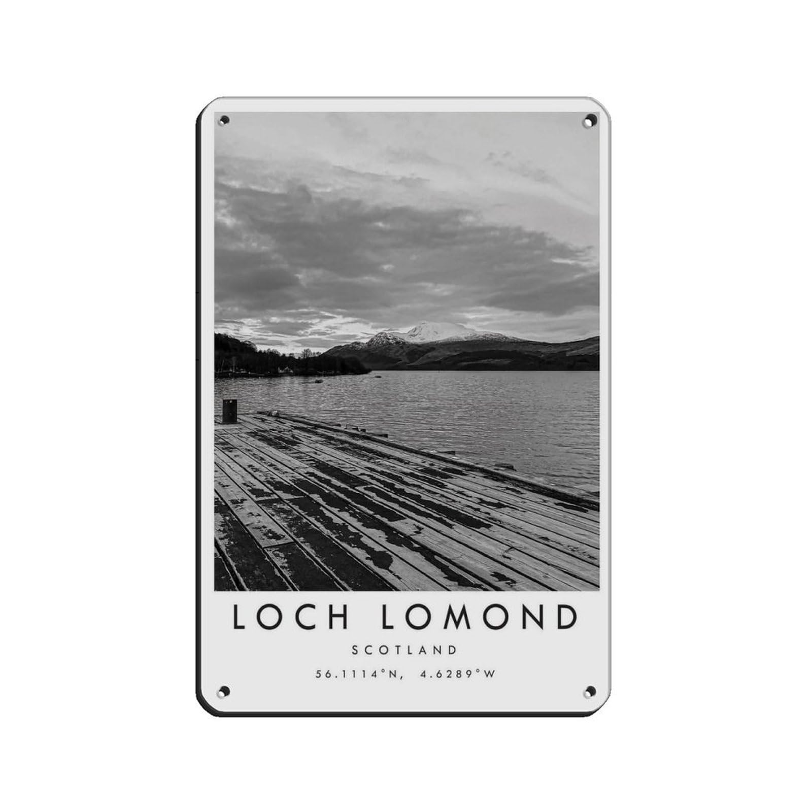 Loch Lomond Travel, Scotland Art Tin Sign Vintage Metal Pub Club Cafe Bar Home Wall Art Decoration Poster Retro 8x12inch(20x30cm)