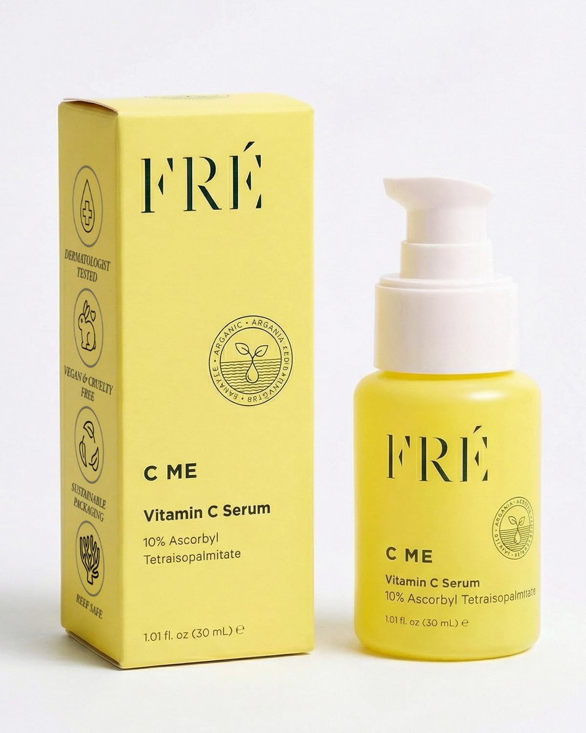 10% Vitamin C Serum for Face – FRÉ Waterless Brightening Serum with Argan Oil – 1.01 fl oz