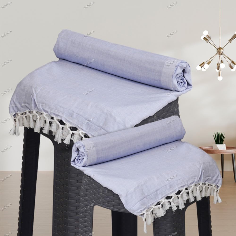 Couvre-lit vintage tissé main en coton bio pour un intérieur serein