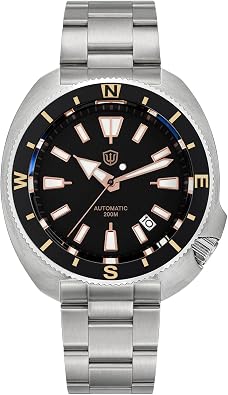 watchdives Automatic Diver Watches for Men, NH35 Movement 6105 Wristwatch 200M Sapphire Crystal Mens Watch with 316L Stainless Steel Bracelet Luminous Watch