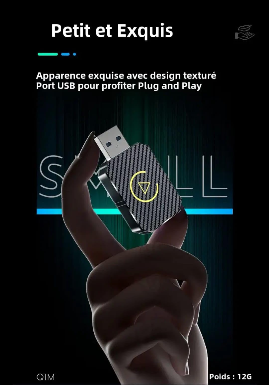 Générique Adaptateur sans Fil Compatible Carplay & Android Auto USB-A & USB-C - Connexion Automatique