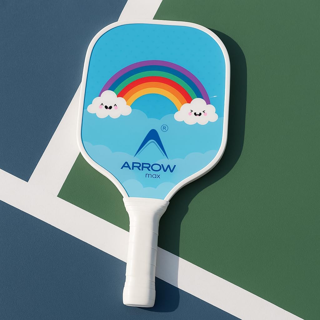 Arrowmax Pickleball Racket for Kids – Lightweight Fiberglass Junior Paddle 14mm Honeycomb Core | Child Size 177x356mm, 185g | Beginner Pickleball Set for Boys & Girls (Single)-picture-24