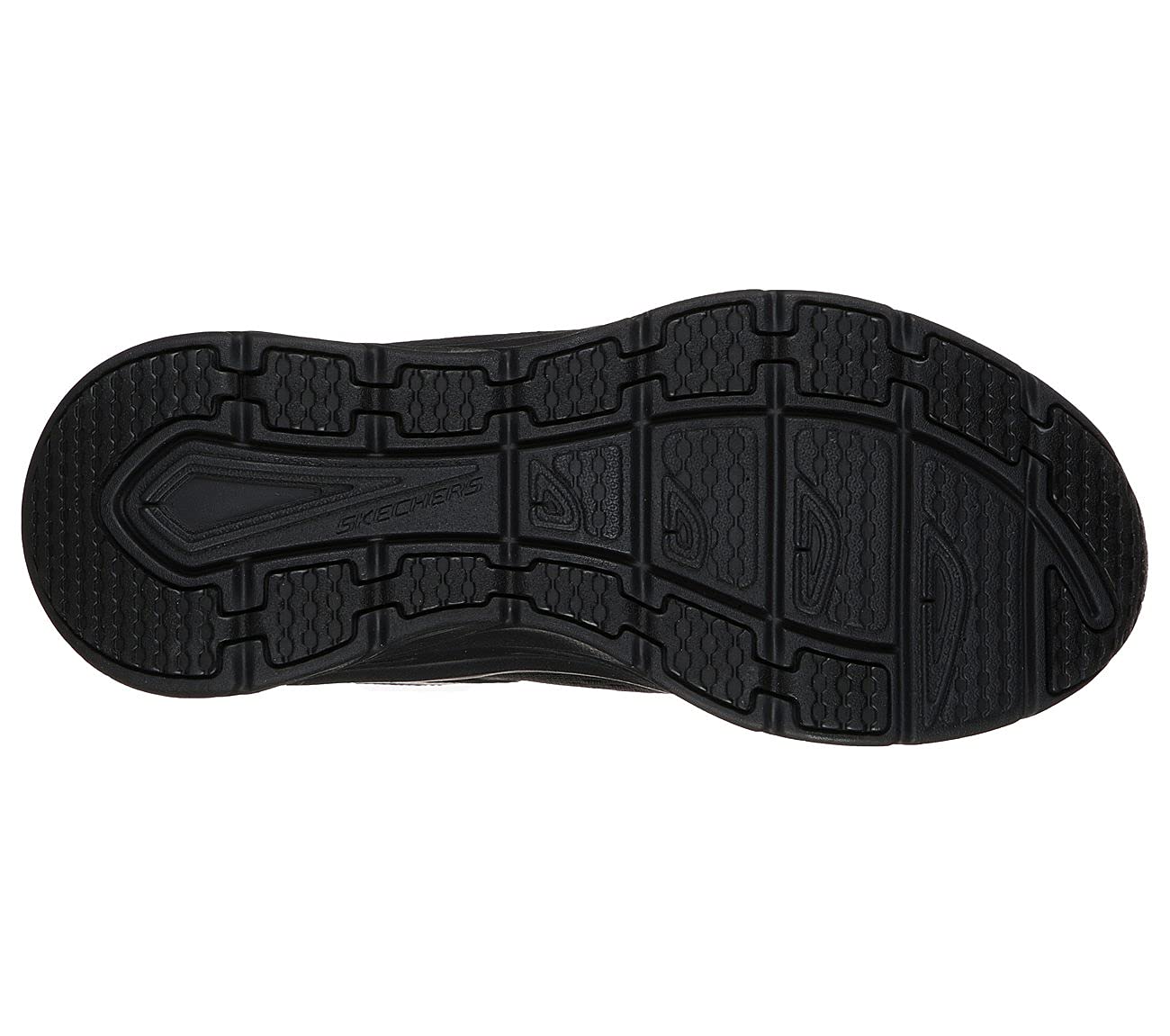 Skechers D'lux Walker Infinite Motion, Zapatillas Mujer, Black Leather Mesh Trim, 40 EU