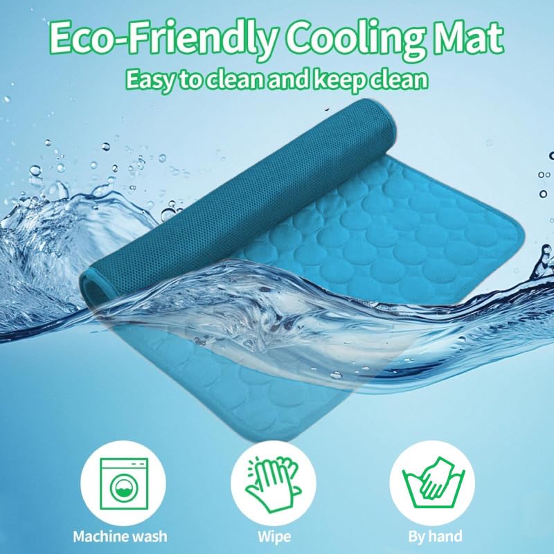 AOOGON Cooling Mat for Dogs Cats Self-Cooling Dog Mat, Pet Washable Cooling Blanket for Mat Indoor, Outdoor and Car (Blue) - Image 4