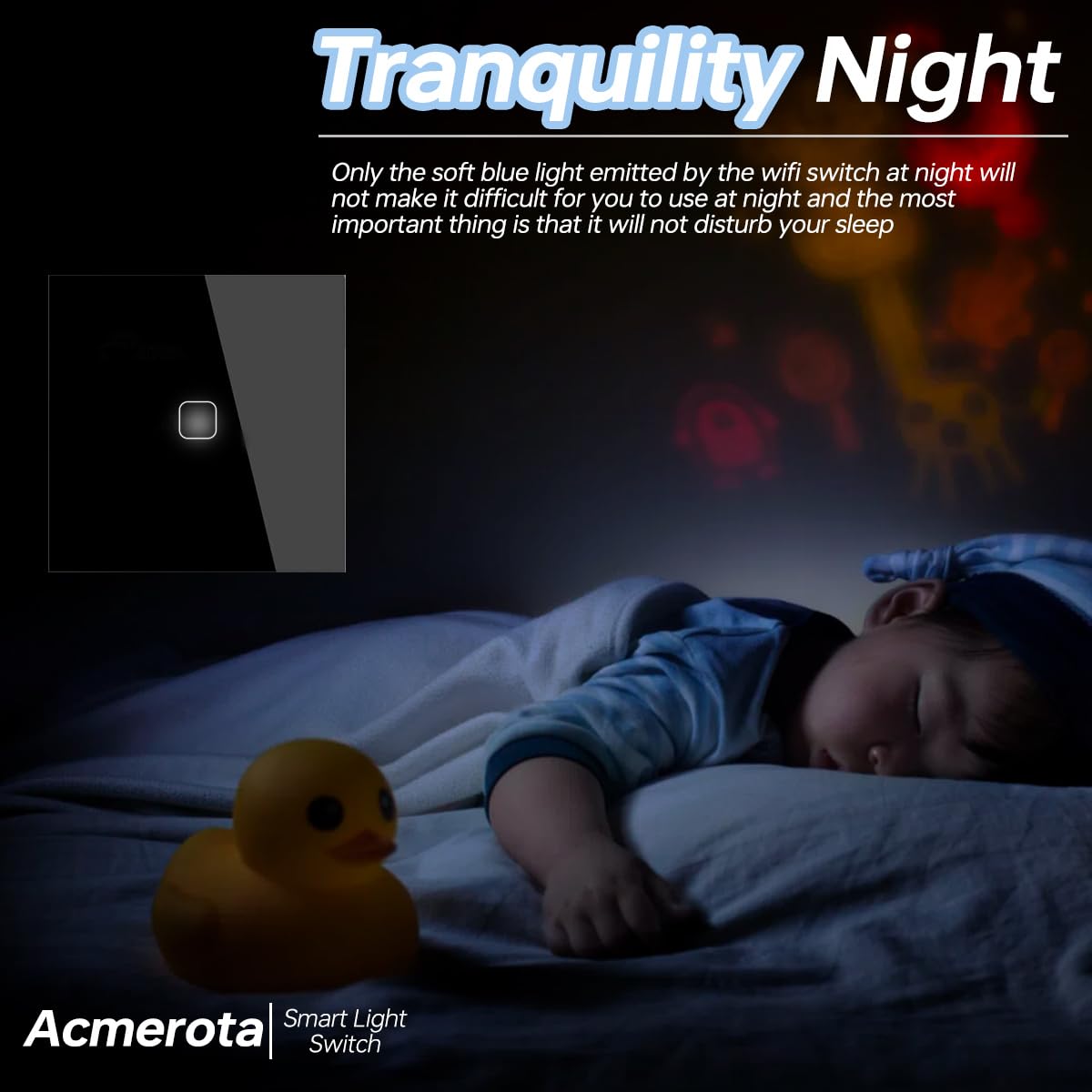 Acmerota WiFi Smart Light Switch, Touch Panel 1 Gang 1 Way Black Glass, Pack of 2 - Image 4