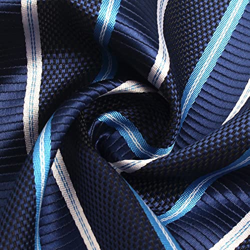 Image of Striped Plaid Polka Dot Mens Tie Formal Necktie Pocket Squares Ties Clips Cufflinks Classic for Men Set