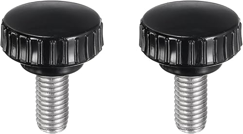 Miniatura 92 de uxcell Perillas de sujeción moleteadas M6 x 1.969 in métricas chapadas en zinc de acero al carbono rosca macho tornillo de pulgar en tipo 0.787 in