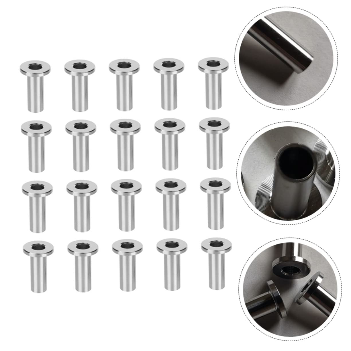 Stainless Steel Cable Railing Protective Sleeves 50pcs Cable Protector for DIY Balustrade and Deck Railing Kit Easy to Install with Drill Bit Suitable for Outdoor and Indoor Use