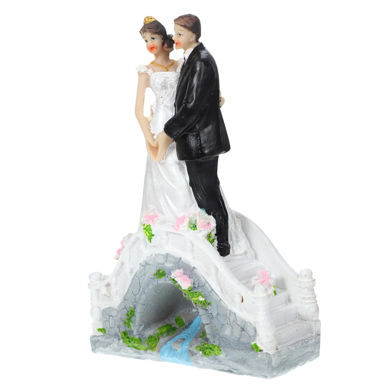 VICASKY 2 Stück Hochzeitsdeko Brautpaar Figur Tortenstecker Resin Hochzeitstorte Cartoon Braut und Bräutigam Dekorativ für Verlobung Party