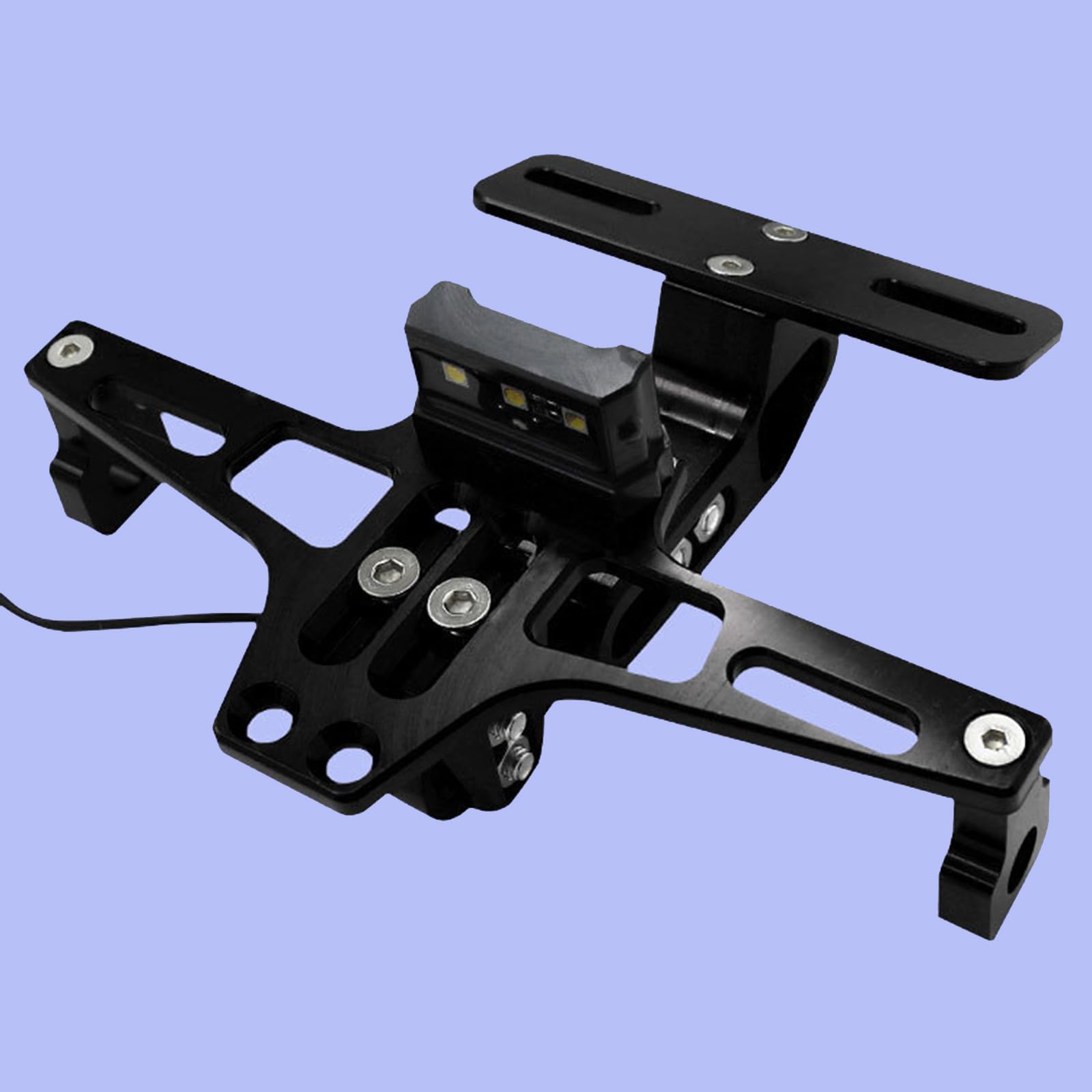 Telaio per targa in alluminio con luce a LED integrata Elegante portatile moto regolabile in alluminio staffa per licenza