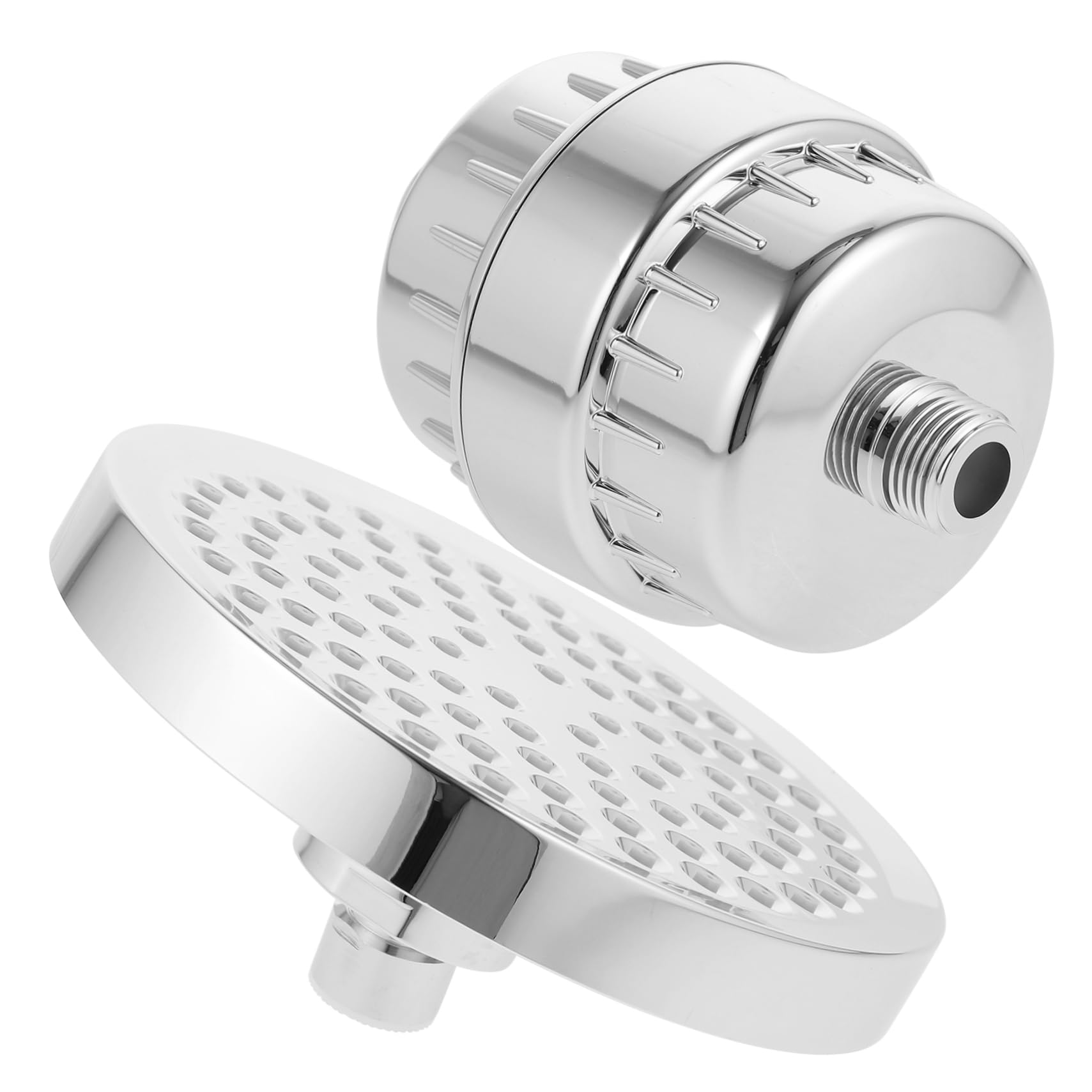 Cabezal Ducha Filtro Giratorio 6 Pulgadas para Agua Dura, ABS Plata