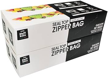 Amazon.com: 24/7 Bags- Gallon Zip Storage Bags, 200 Count