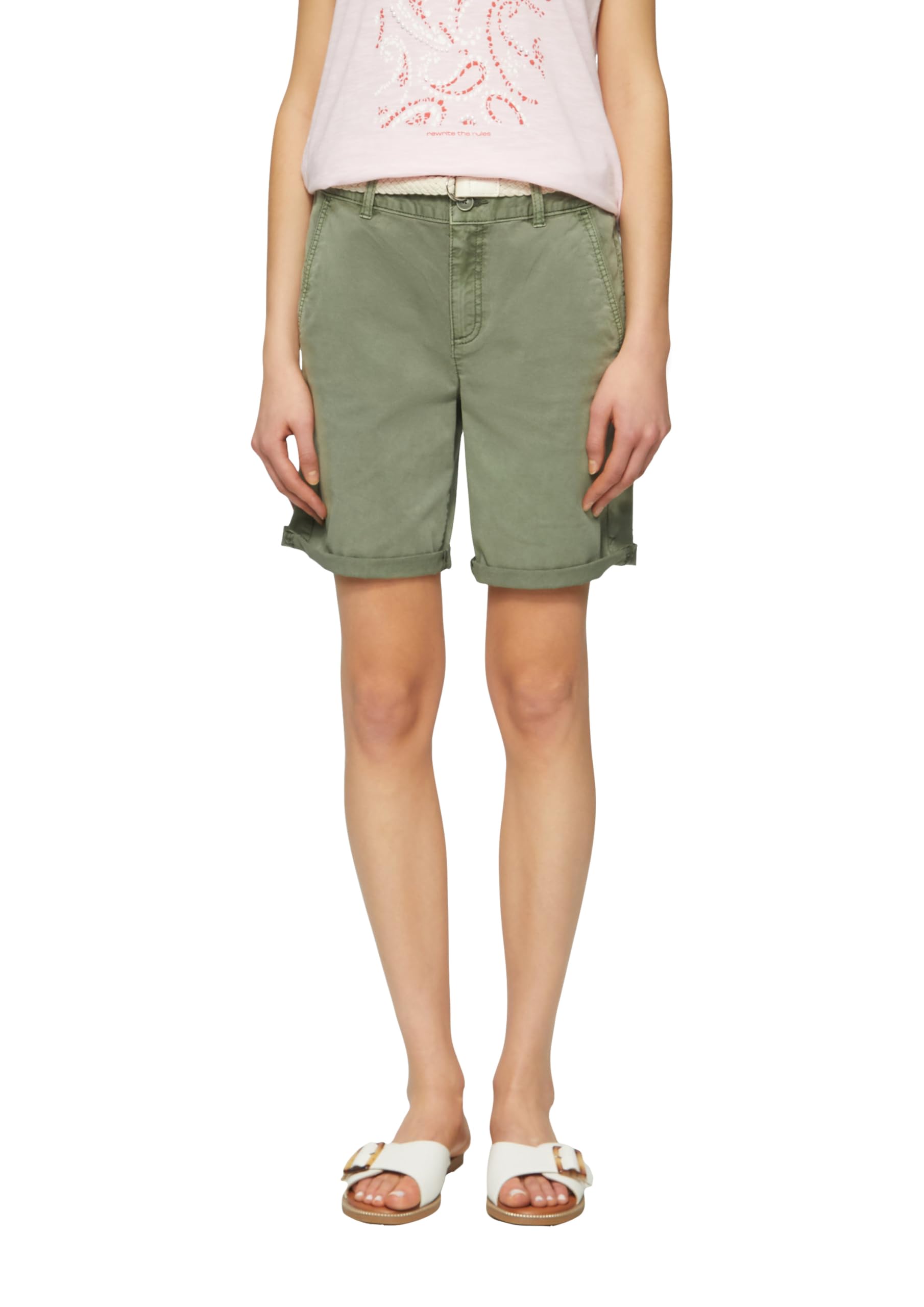 s.Oliver Women's Chino Bermuda Shorts with Belt, 7369, 12