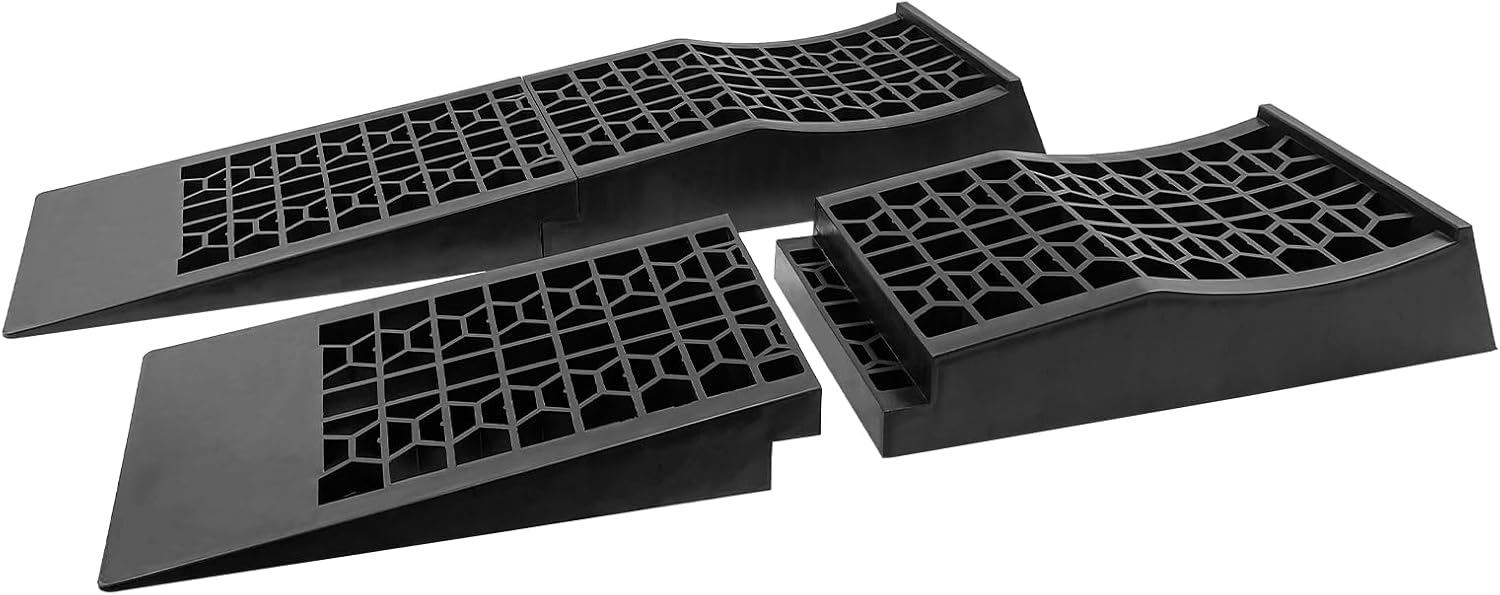Detachable Low Profile Car Ramps for High Lift and Jack Support, Heavy Duty Car Ramps for Low Cars, Removable Vehicle Ramps for Garage, 15.35''-27.83'' L, 2PCS 260DT-2PCS
