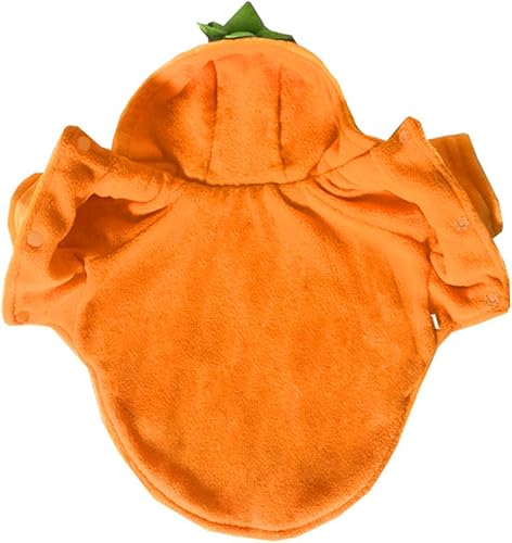 Miniatura 4 de Disfraz de calabaza de Halloween para perro, gato, trajes de cosplay para mascotas, ropa de forro polar con capucha, suéter, abrigo, disfraces de