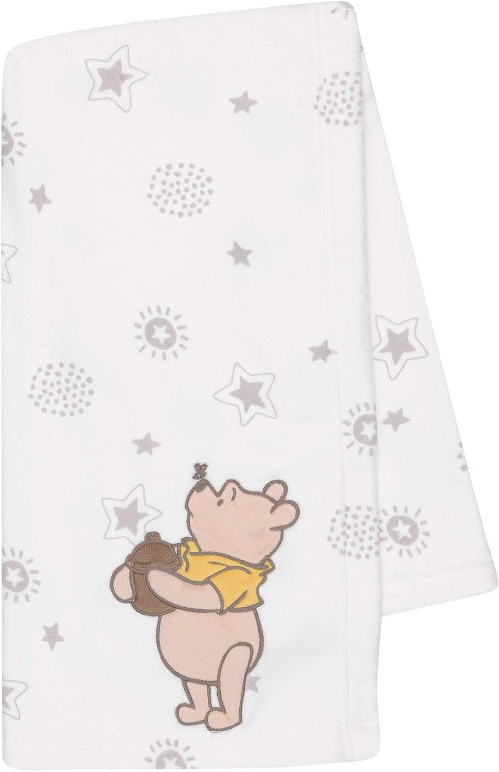 Lambs & Ivy Disney Baby Winnie The Pooh Cream Fleece Appliqued Baby Blanket