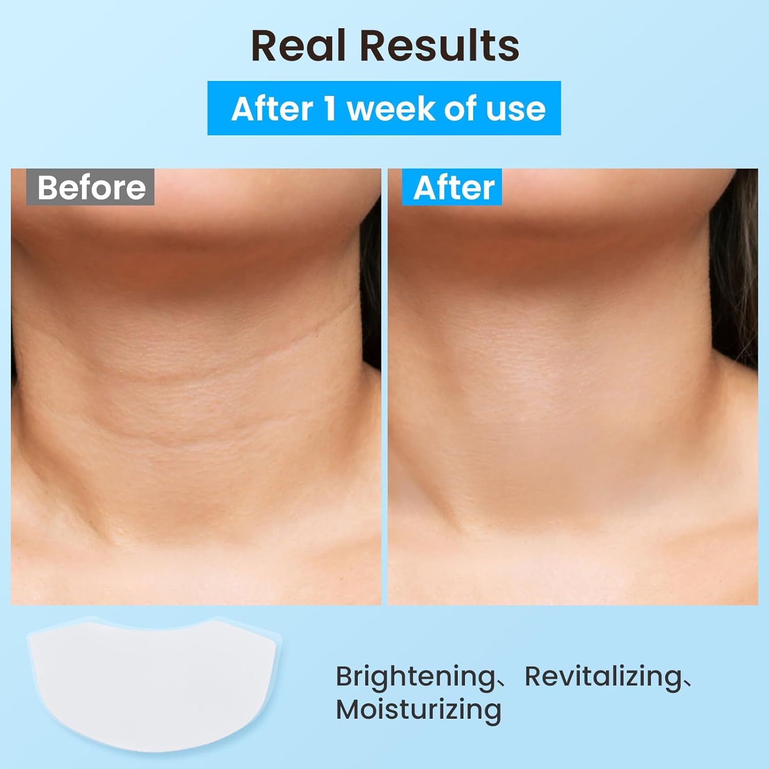 AUSLKA Neck Wrinkle Patches Moisturizing Hydrolyzed Collagen Mask Become Transparent Neck Masks, Deep Hydration & Elasticity Boost, Neck Lifting Firming Pads for Tightening Skin 5 PCS - Image 3