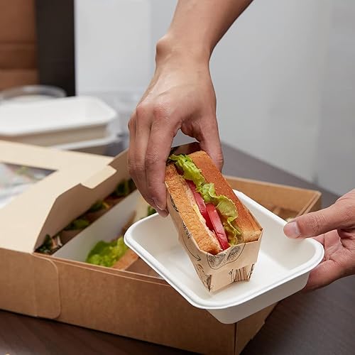 Miniatura 7 de Restaurantware -Inserto de 12 x 8.7 x 3.2 pulgadas para bandejas de catering, 10 insertos resistentes a la grasa para cajas de catering - Inserto de