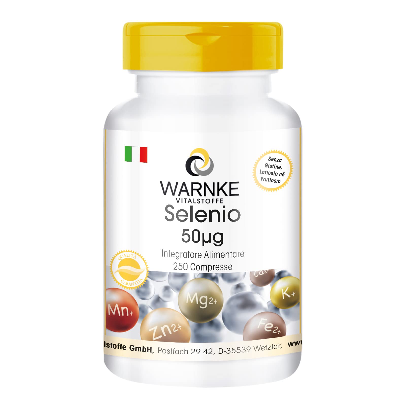 Selenio 50 mcg - 250 compresse - Antiossidante | Warnke Vitalstoffe - Qualità da farmacia tedesca