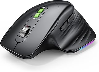 Seenda Wireless Mouse, Jiggler Mouse Undetectable - Rechargeable | Ergonomic | 4 Adjustable DPI | Mouse Mover with 3 Timer and 3 Jiggle Mode for Computer Awakening - Black