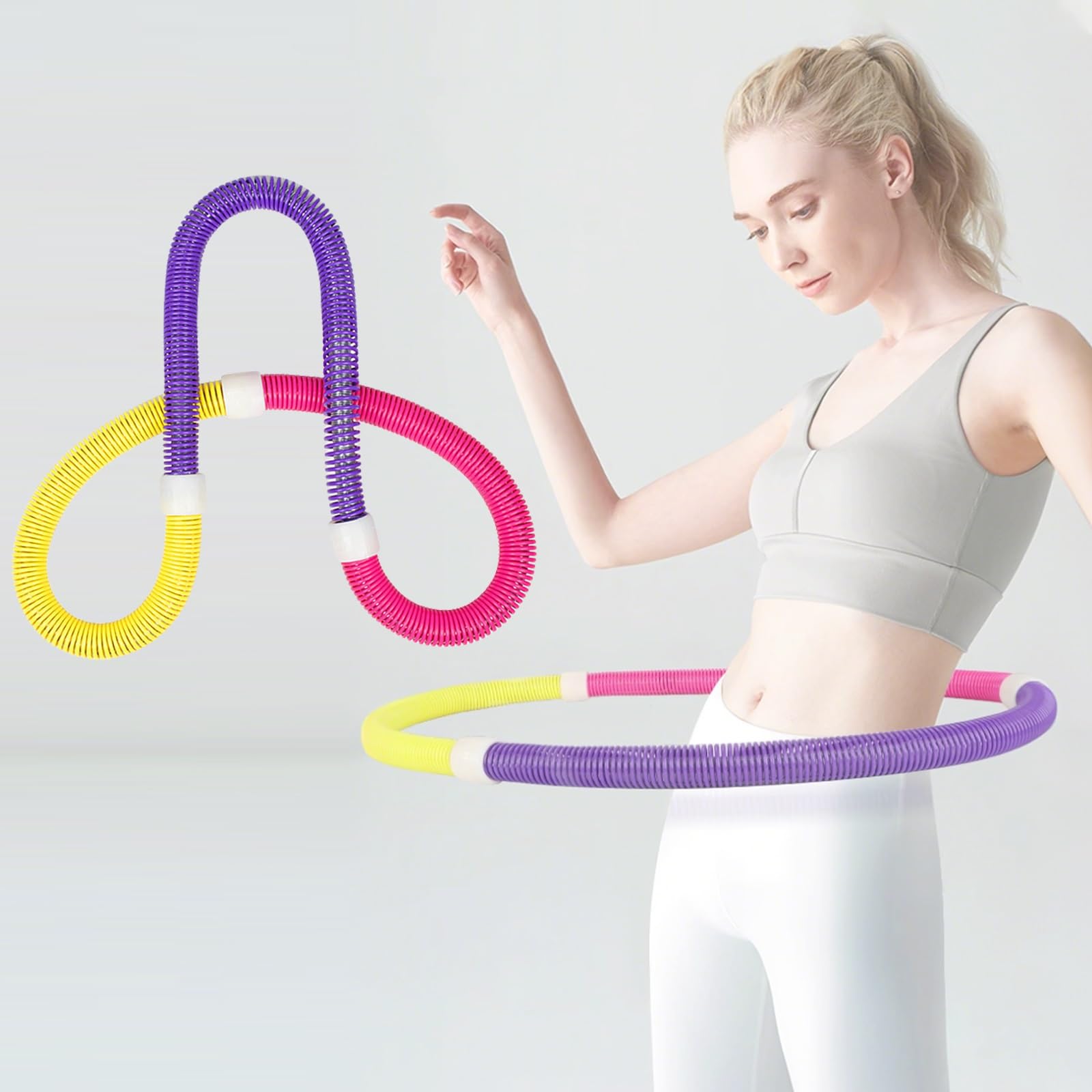 Hula Hoop per adulti, anello fitness pieghevole, design adatto alla vita, attrezzatura per esercizi ponderati, strumento dimagrante portatile per casa e viaggio