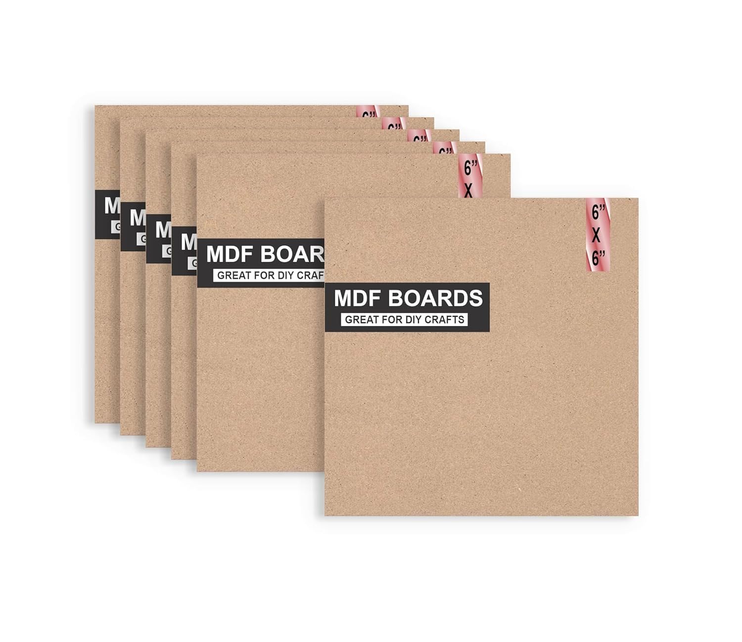 Berrybox 6x6 inch Square MDF Boards 6 Pieces for Mandala, Lippan, Resin Art & Craft, 3mm Thick - Premium Cardboard Material for Artists, Art and Craft Students-image-14