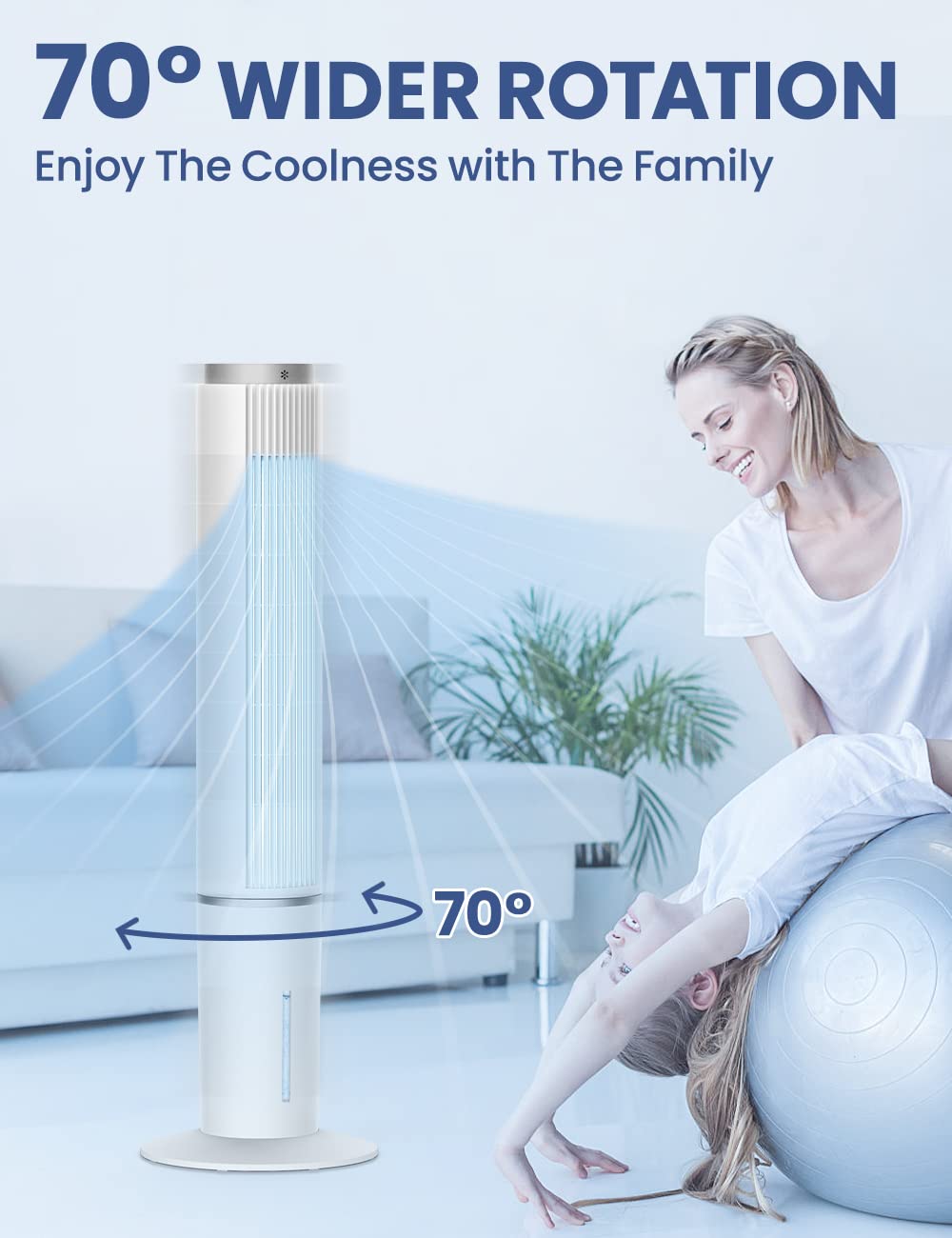 Evaporative Air Cooler, Portable Air Conditioner w/3 Speeds & Cooling/Sleep Mode, 12H Timer