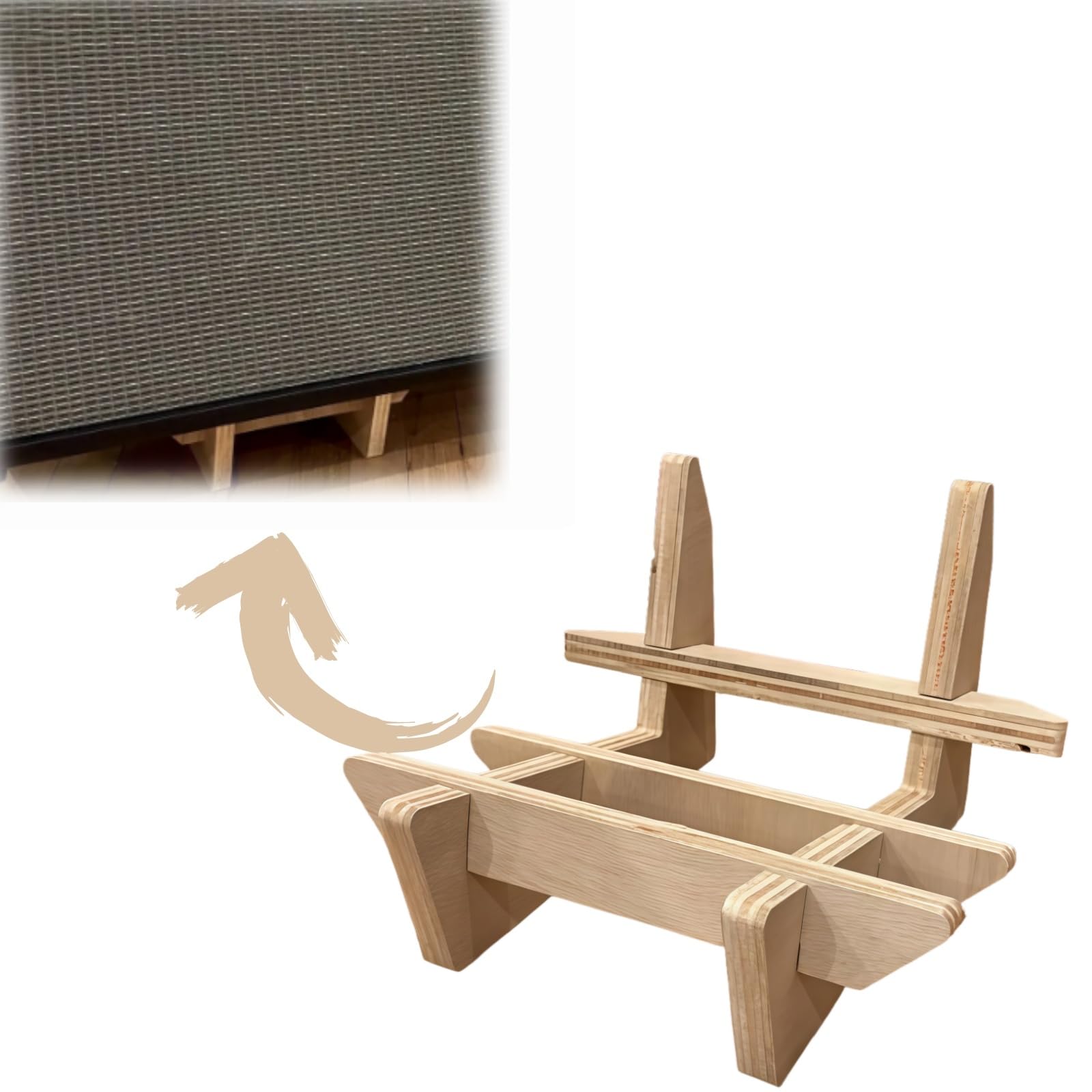 Wooden Guitar Amp Stand for Fender, for Marshall, and Other Guitar Amps - No Tools Required, Low Profile Design for Better Sound &amp; Stability