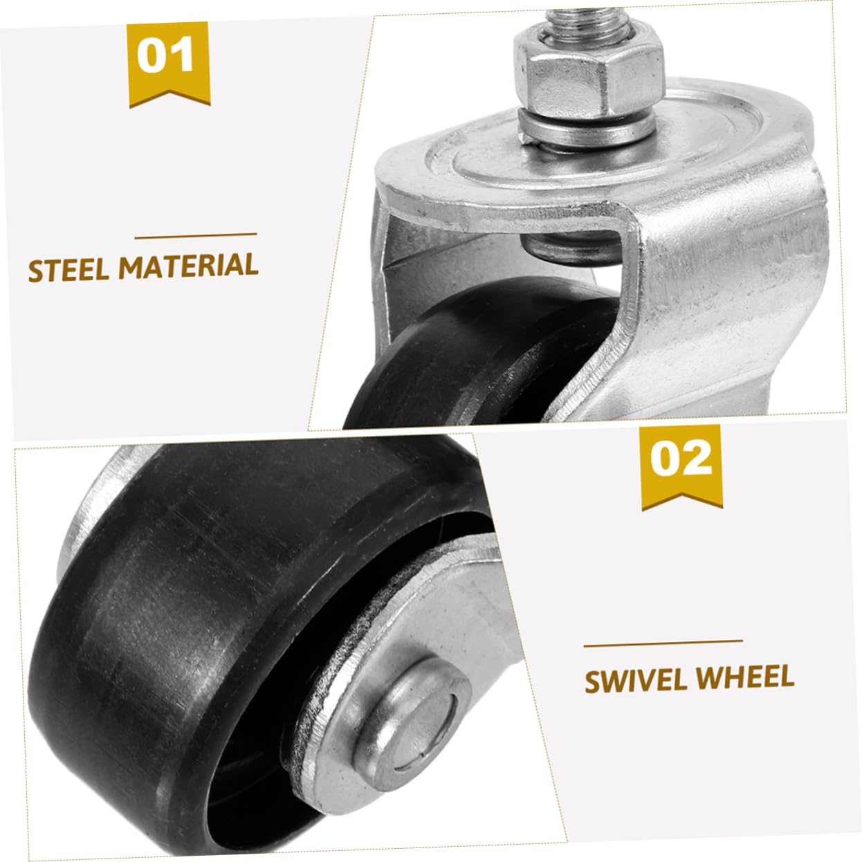 KICHOUSE Enhance Stability 2pcs Heavy Duty Floor Jack Caster Wheels Jack Wheel for Rv and Car Supplies