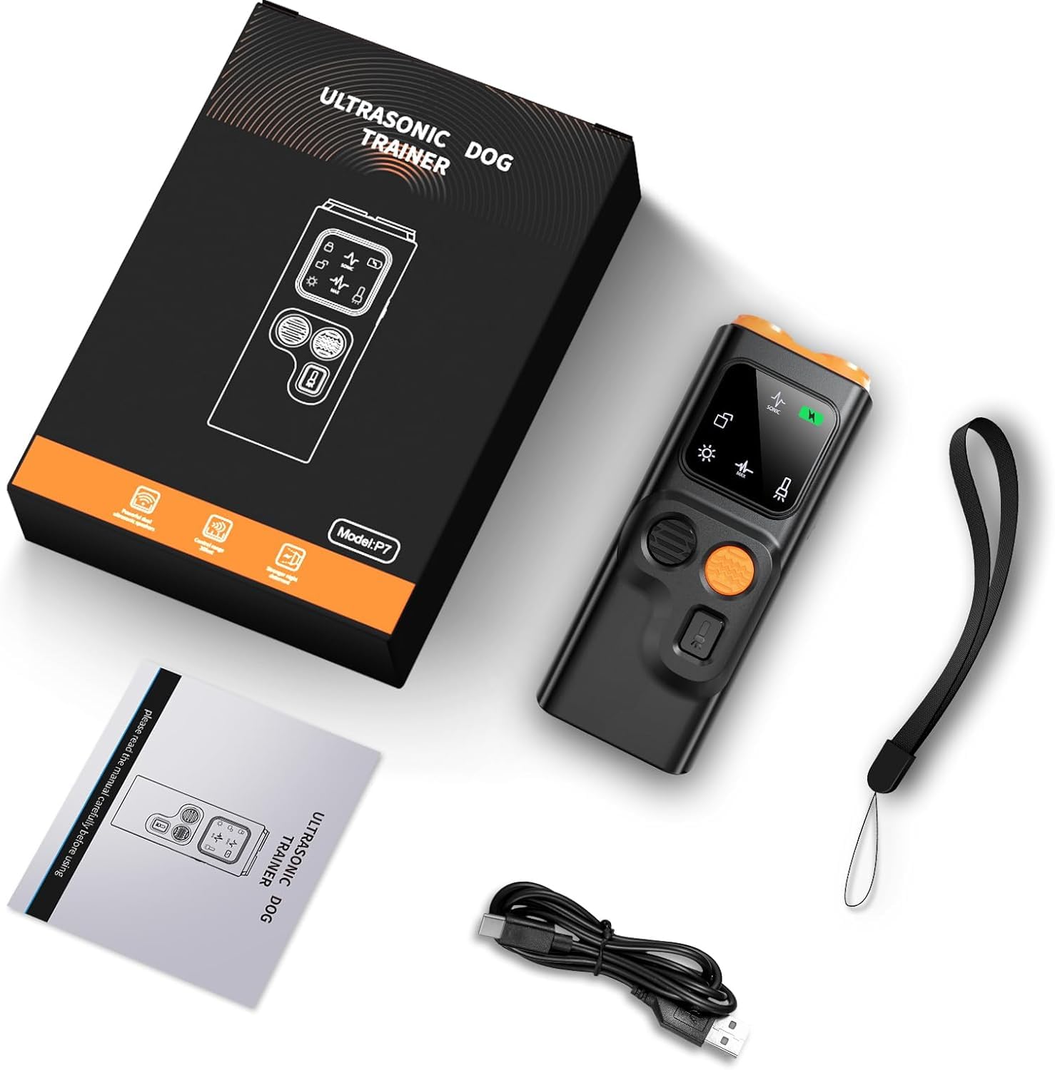 Antibell Ultraschall Gerät, 2 Modi Anti Bell Gerät Hunde mit Stroboskop Taschenlampe, 30 Fuß Tragbares Antibell für Hunde mit Display für die Meisten Hunde im Innen- und Außenbereich