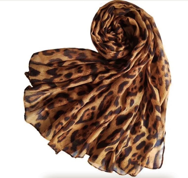 Secret for Longevity Extra Large Long Black Brown Tan Camel Caramel Ocelot Leopard Cheetah Animal Print Scarf Wrap Shawl Pashmina Sarong 35