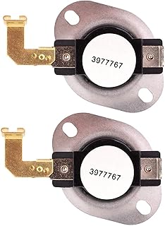 Pièces de rechange pour tondeuse 3977767 Thermostat de sécheuse Pièce de rechange Thermostat EXACT Thirlpool & Kenmore Sèche-linge - Remplace 3399693 WP3977767VP (2 PCS) Accessoires de tondeuse à gazo