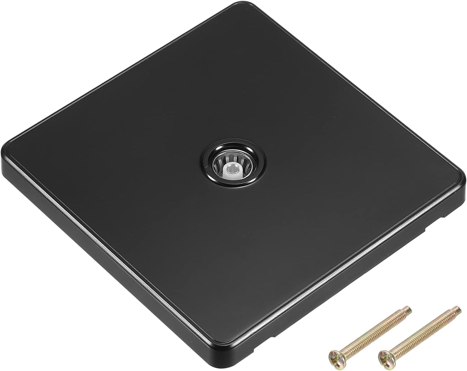 sourcing map TV Aerial Socket Wall Plate Outlet Single Gang Black PC 88mm x 86mm for Coaxial Cable Lead