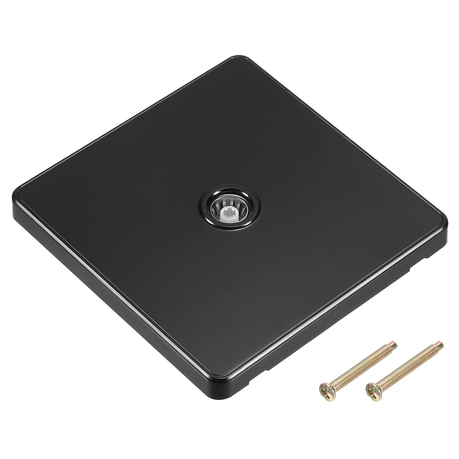 sourcing map TV Aerial Socket Wall Plate Outlet Single Gang Black PC 88mm x 86mm for Coaxial Cable Lead