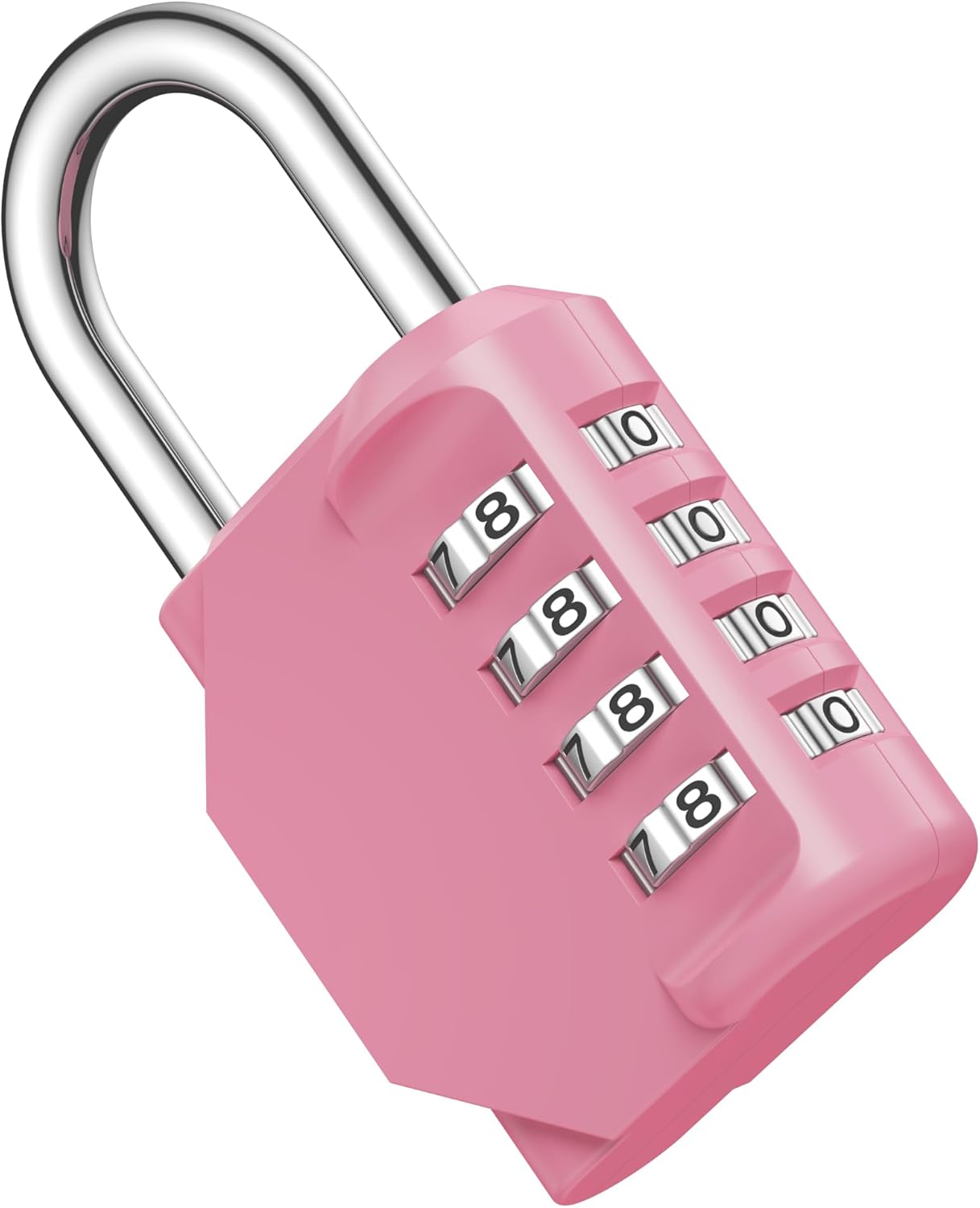 Puroma Combination Lock 4 Digit Waterproof Locker Locks Secure Outdoor Padlock for Gym Lockers, Toolboxes, Gates, Fences, Storage, Sports Locker (Rose Pink)