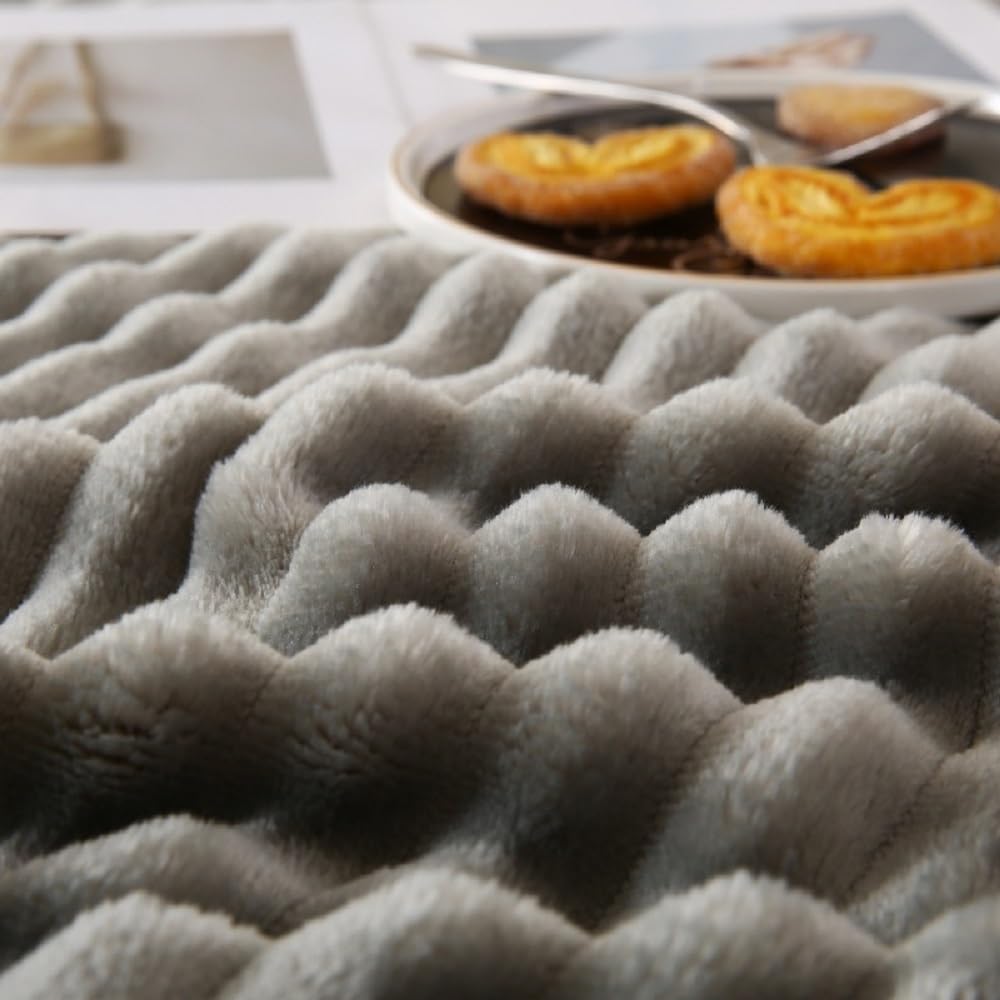 Lujosa sábana bajera de franela gris de 180 x 200 cm, ropa de cama de felpa suave para invierno, funda de colchón cálida y acogedora solución para dormir, se adapta a colchones de hasta 25 cm de