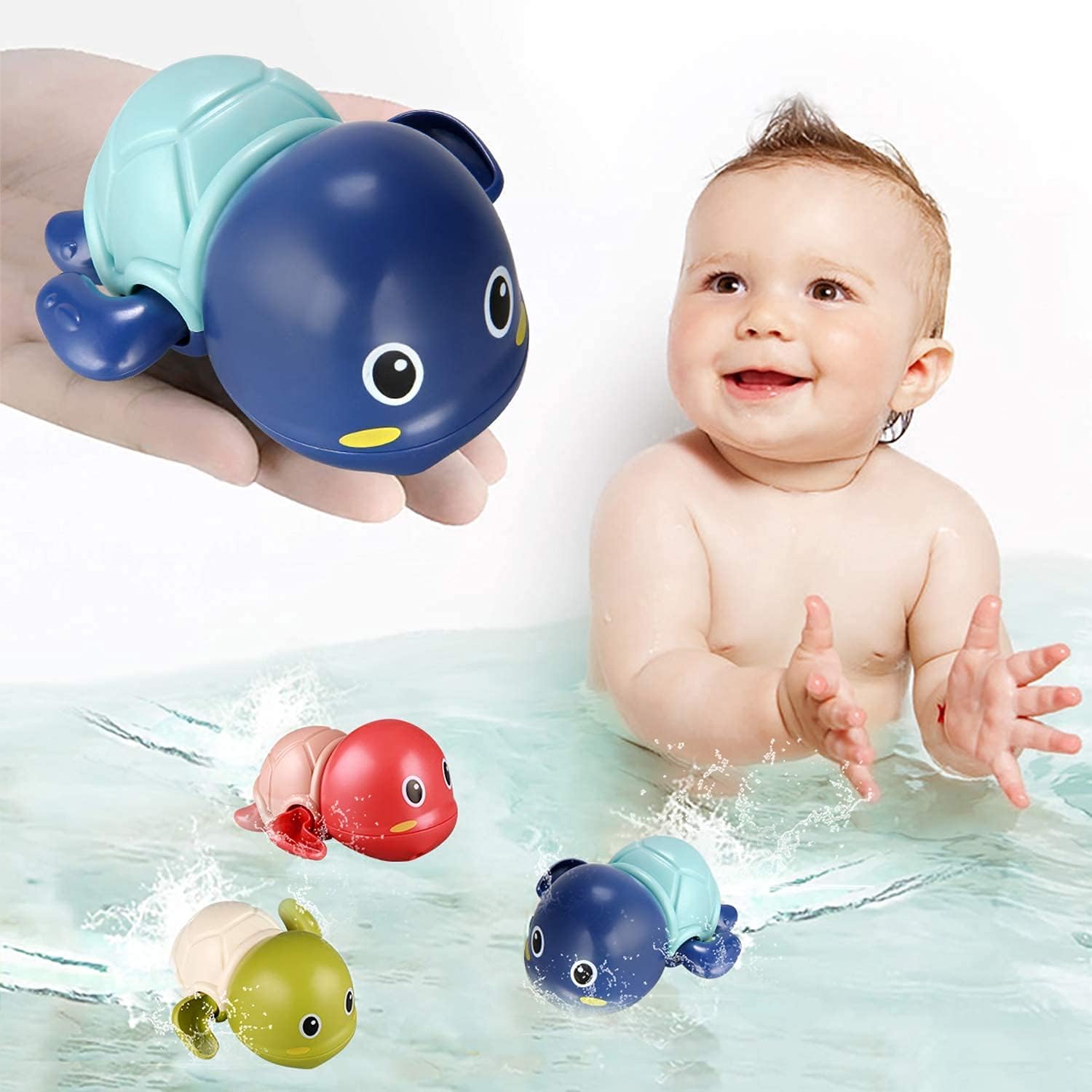 Befol Baby Bath Toys,Cute Swimming Turtle Bath Toys for Floating Wind
