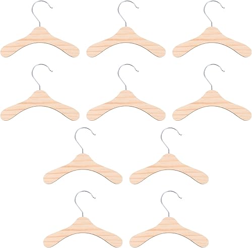 Totority Soporte para ropa para mascotas, 10 piezas, mini colgador de ropa para perros, colgador de madera, perchero para ropa de perro, perchero